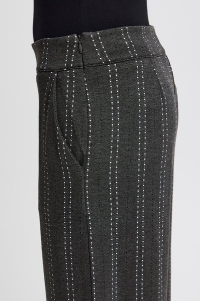 PANTALON ICHI "RUTI WIDE" DARK GREY MELANGE