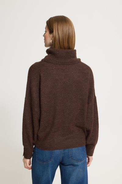 CHANDAIL TRICOT ICHI "KAMARA COL" CHICORY COFFEE