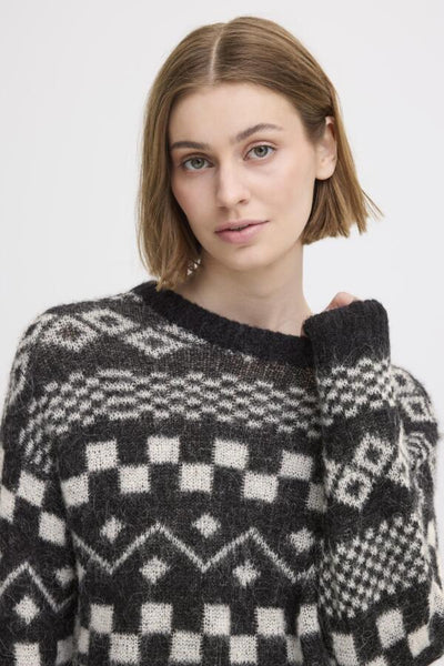 CHANDAIL TRICOT ICHI "ESTELLE" BLACK