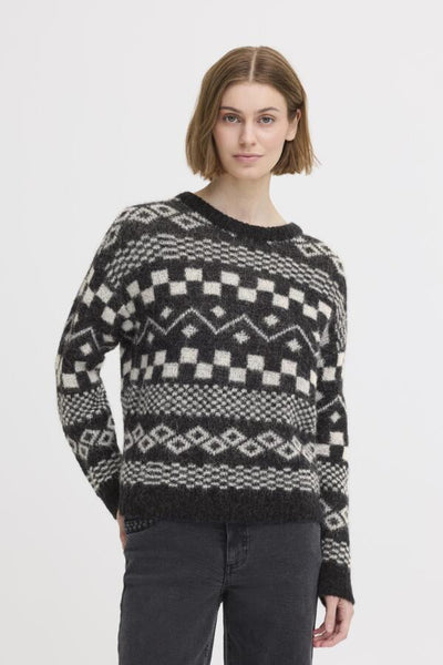 CHANDAIL TRICOT ICHI "ESTELLE" BLACK