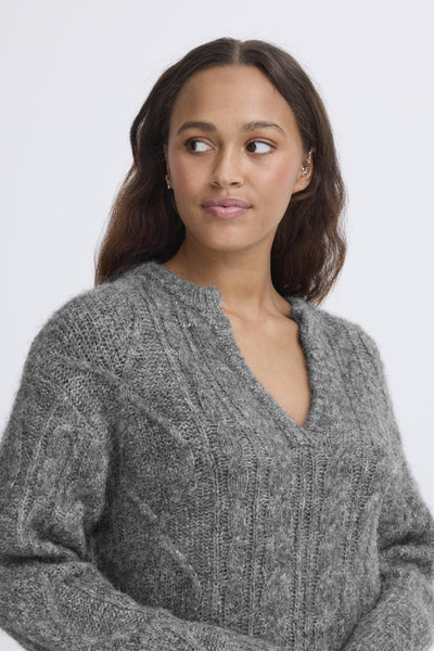 CHANDAIL TRICOT ICHI "BELABLUE" DARK GREY