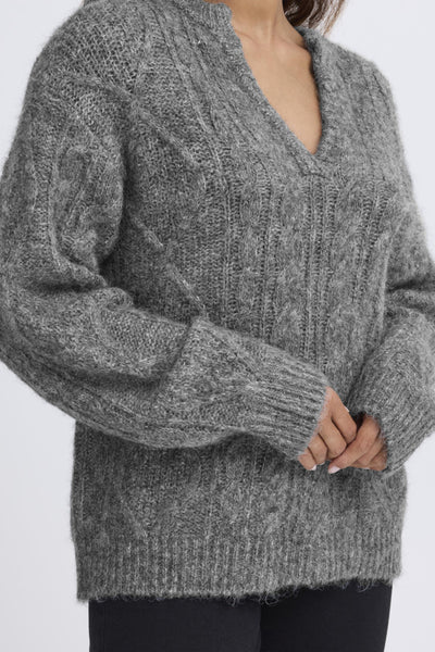 CHANDAIL TRICOT ICHI "BELABLUE" DARK GREY