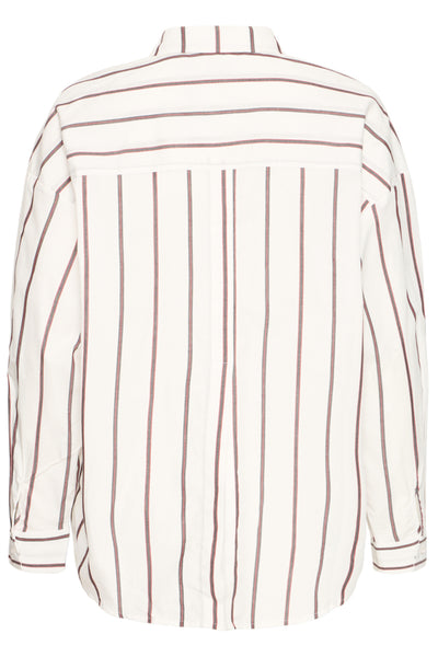 CHEMISE ICHI "SADIA" WHITE & RED STRIPES