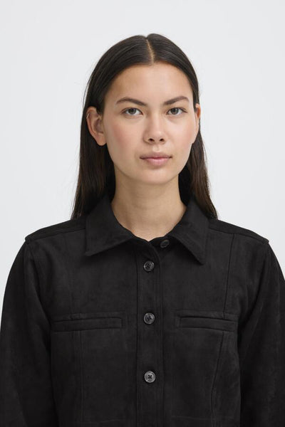 CHEMISE ICHI "INAFO SUÈDE" BLACK