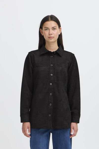 CHEMISE ICHI "INAFO SUÈDE" BLACK
