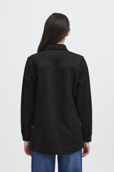 CHEMISE ICHI "INAFO SUÈDE" BLACK