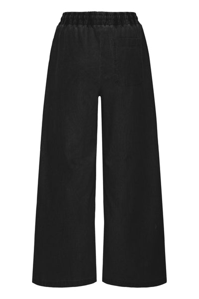 PANTALON ICHI "KATE DENIM LACET" BLACK