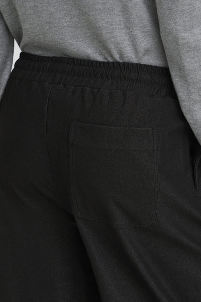 PANTALON ICHI "KATE DENIM LACET" BLACK