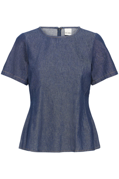 BLOUSE ICHI "TULLE" DENIM AUTHENTIC BLUE