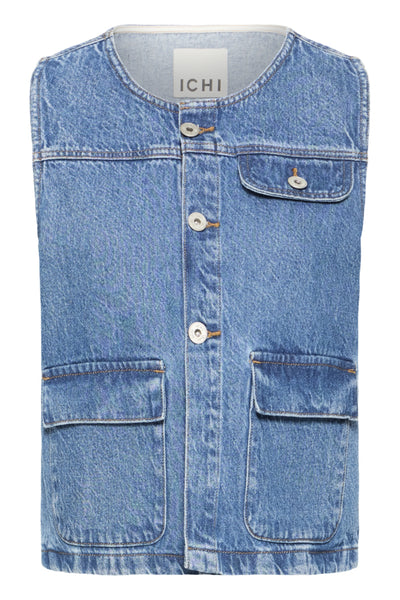 VESTE ICHI "PAMILA" MEDIUM BLUE