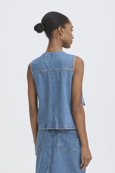 VESTE ICHI "PAMILA" MEDIUM BLUE