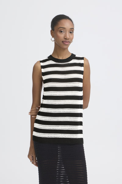 CAMISOLE ICHI "BETUES" BLACK / ALMOND