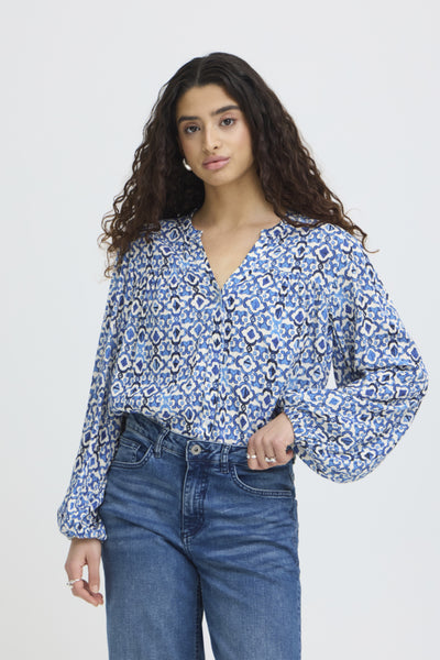 BLOUSE ICHI "MARRAKECH" SODALITE BLUE