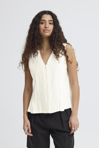 BLOUSE ICHI "LINNO" CLOUD DANCER