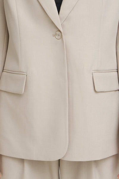 VESTON ICHI "FAVA LONG BLAZER" DOVE MELANGE