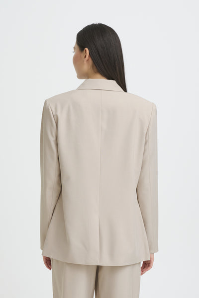 VESTON ICHI "FAVA LONG BLAZER" DOVE MELANGE