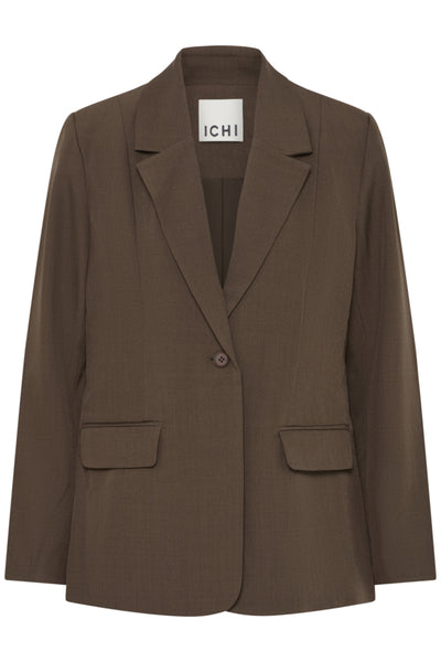 VESTON ICHI "FAVA LONG BLAZER" SLATE BLACK MELANGE