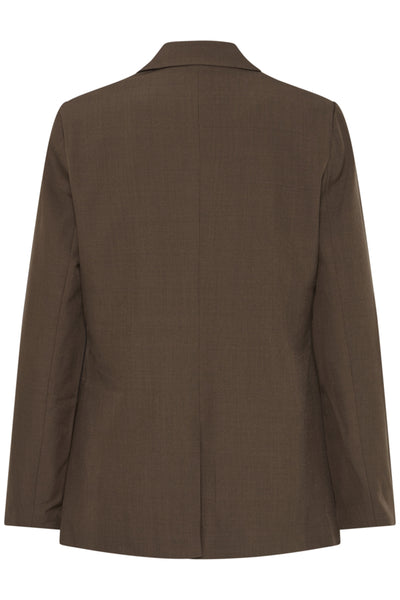 VESTON ICHI "FAVA LONG BLAZER" SLATE BLACK MELANGE