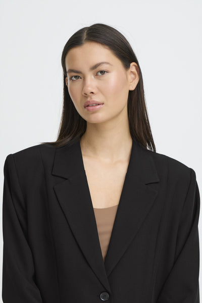 VESTON ICHI "FAVA LONG BLAZER" BLACK