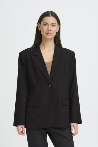 VESTON ICHI "FAVA LONG BLAZER" BLACK