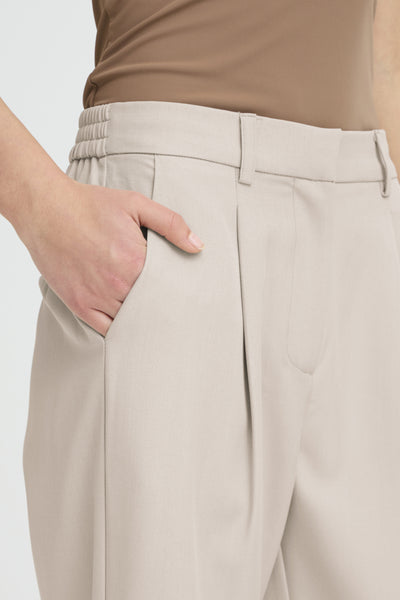 PANTALON ICHI "FAVA WIDE" DOVE MELANGE