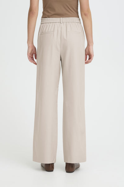 PANTALON ICHI "FAVA WIDE" DOVE MELANGE