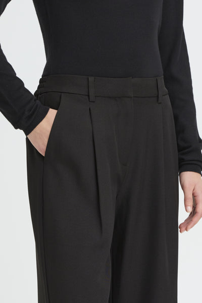 PANTALON ICHI "FAVA WIDE" BLACK