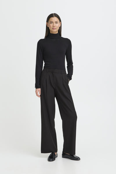 PANTALON ICHI "FAVA WIDE" BLACK