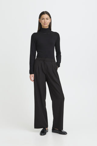 PANTALON ICHI "FAVA WIDE" BLACK