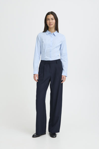 PANTALON ICHI "FAVA WIDE" DARK NAVY