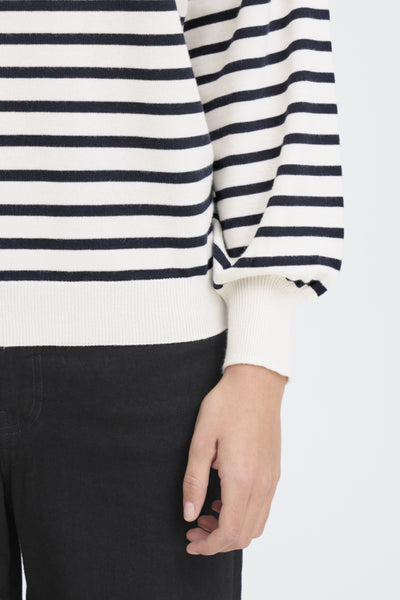 CHANDAIL ICHI "LULS BOAT NECK" NAVY & WHITE STRIPE