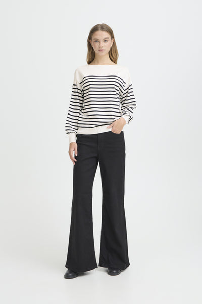 CHANDAIL ICHI "LULS BOAT NECK" NAVY & WHITE STRIPE