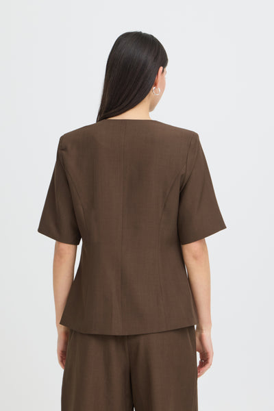 VESTON ICHI "FAVA BLAZER" SLATE BLACK MELANGE