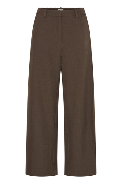 PANTALON ICHI "FAVA WIDE" SLATE BLACK MELANGE