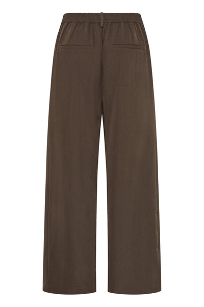 PANTALON ICHI "FAVA WIDE" SLATE BLACK MELANGE