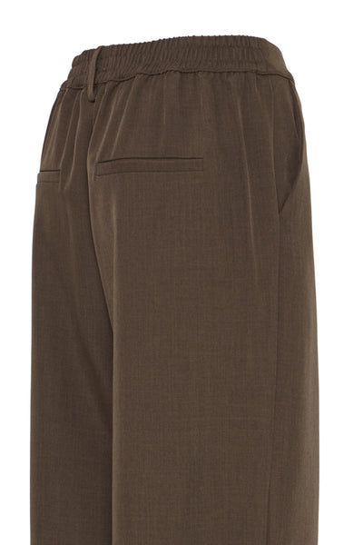 PANTALON ICHI "FAVA WIDE" SLATE BLACK MELANGE