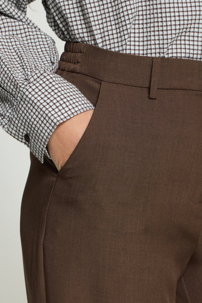 PANTALON ICHI "FAVA WIDE" SLATE BLACK MELANGE