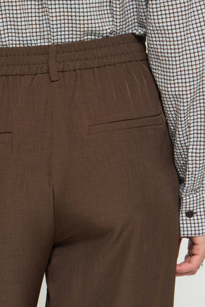 PANTALON ICHI "FAVA WIDE" SLATE BLACK MELANGE