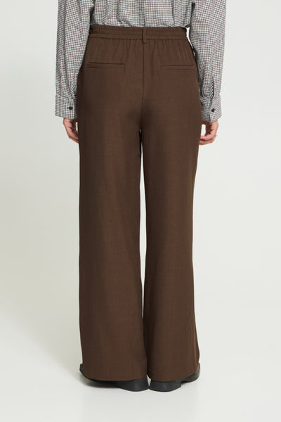 PANTALON ICHI "FAVA WIDE" SLATE BLACK MELANGE