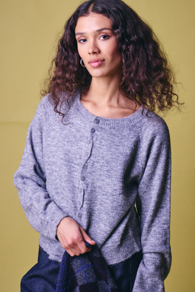 CARDIGAN ICHI "SAGE" ALLOY MELANGE