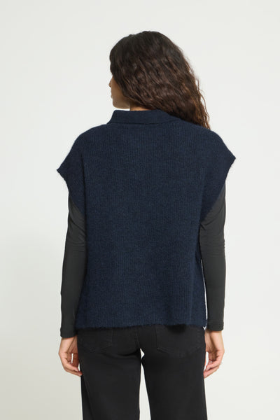PONCHO TRICOT ICHI "YLVA" MARITIME BLUE