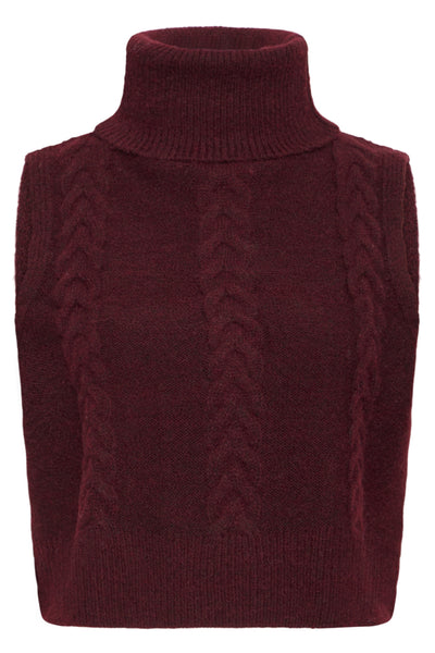 DÉBARDEUR TRICOT ICHI "ALBERTINE" ZINFANDEL