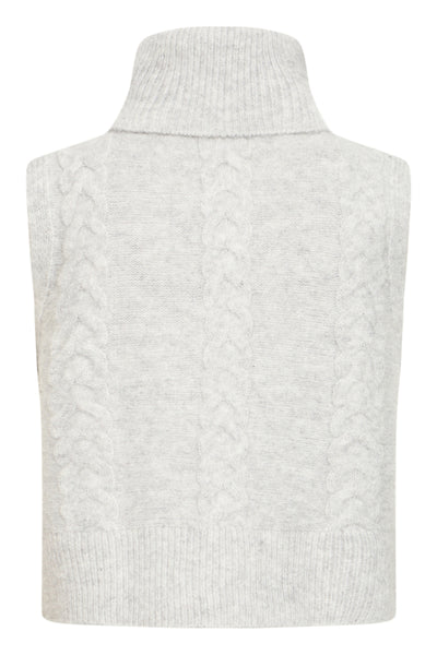 DÉBARDEUR TRICOT ICHI "ALBERTINE" LIGHT GREY