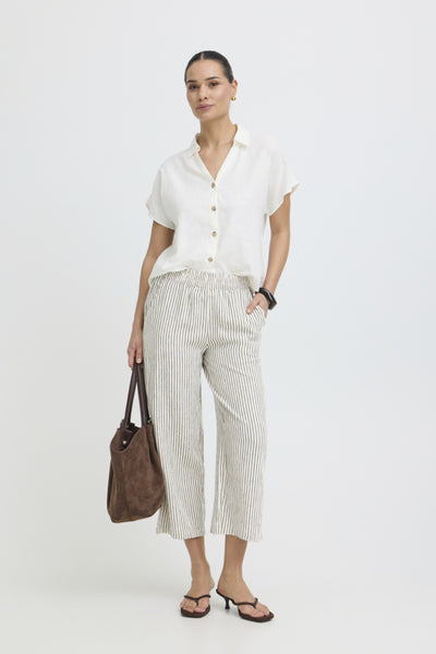 PANTALON B.YOUNG "FALAKKA CROP" RAINY DAY STRIPE