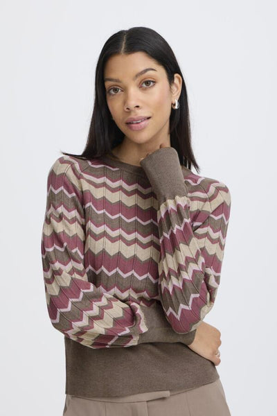 CHANDAIL B.YOUNG "MORLA ZIGZAG" ROAN ROUGE MIX