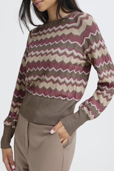 CHANDAIL B.YOUNG "MORLA ZIGZAG" ROAN ROUGE MIX