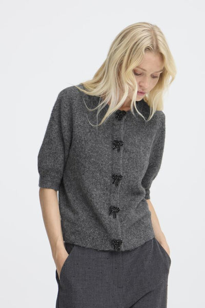 CARDIGAN B.YOUNG "OMEA DECO" DARK GREY MELANGE