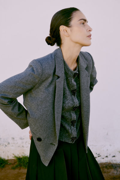 CARDIGAN B.YOUNG "OMEA DECO" DARK GREY MELANGE