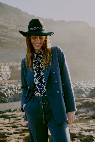 VESTON B.YOUNG "DANTA" NAVY BLAZER MELANGE