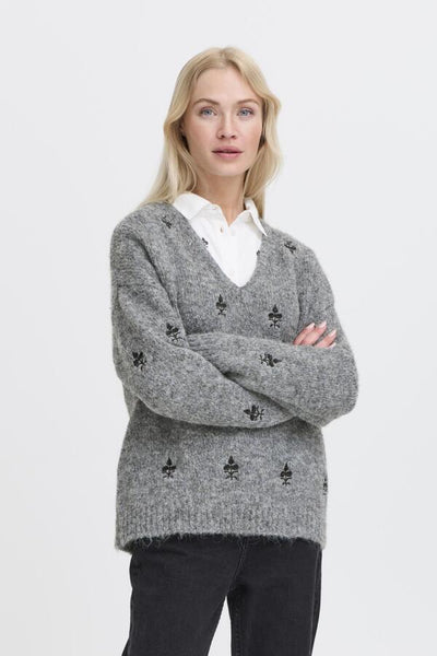 CHANDAIL TRICOT B.YOUNG "MILLERS" MID GREY MELANGE